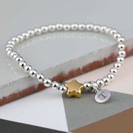 Personalised Jess Gold Plated Star Bracelet Personalised Jess Gold Plated Star Bracelet