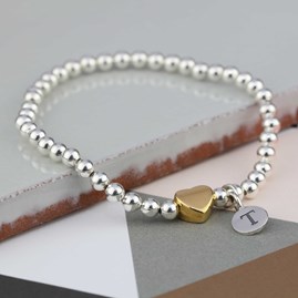 Personalised Milly Gold Plated Heart Bracelet Personalised Milly Gold Plated Heart Bracelet