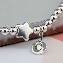 Personalised Jess Silver Star Bracelet Personalised Jess Silver Star Bracelet