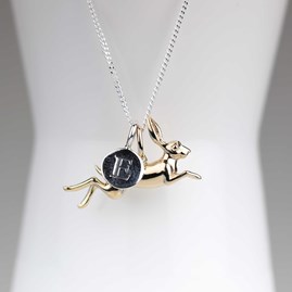 Personalised Leaping Hare Necklace Personalised Leaping Hare Necklace Gold