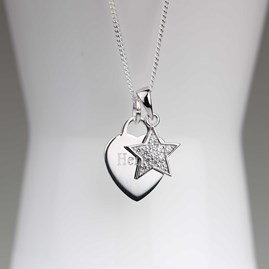 Personalised Children's Heart And Star Necklace Personalised Children's Heart And Star Necklace