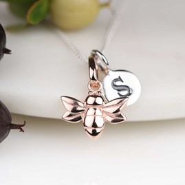 Personalised Baby Bee Necklace Personalised Baby Bee Necklace Rose Gold