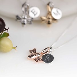 Personalised Baby Bee Necklace Personalised Baby Bee Necklace Rose Gold