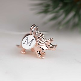 Personalised Triceratops Necklace Personalised Solid Silver Triceratops Necklace Rose Gold