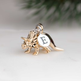 Personalised Triceratops Necklace Personalised Solid Silver Triceratops Necklace Gold