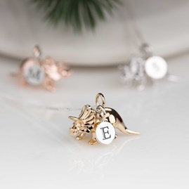 Personalised Triceratops Necklace Personalised Solid Silver Triceratops Necklace Gold