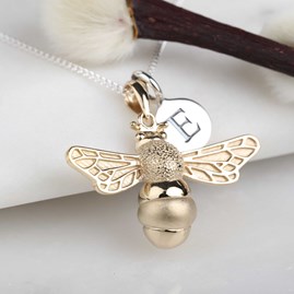 Personalised Queen Bee Necklace Personalised Queen Bee Necklace Gold