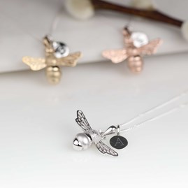 Personalised Queen Bee Necklace Personalised Queen Bee Necklace Silver