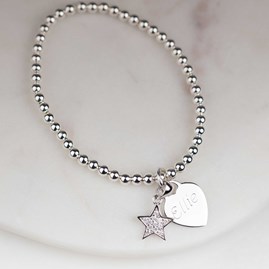 Personalised Children's Star Skinny Bead Bracelet Personalised Children's Star Skinny Bead Bracelet
