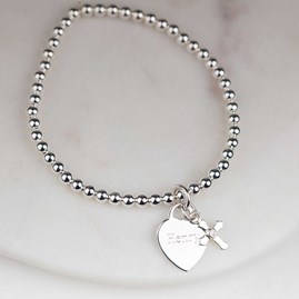 Personalised Child's Christening Cross Skinny Bracelet Personalised Child's Christening Cross Skinny Bracelet