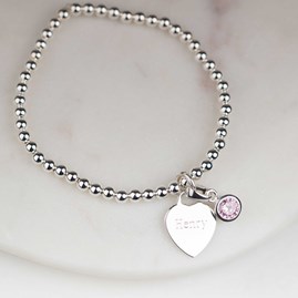 Personalised Children's Birthstone Skinny Bracelet Personalised Children's Birthstone Skinny Bracelet
