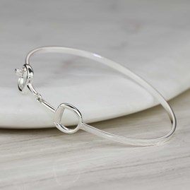 Solid Silver Riding Snaffle Bangle