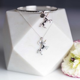 Personalised Solid Silver Unicorn Necklace Personalised Solid Silver Unicorn Necklace