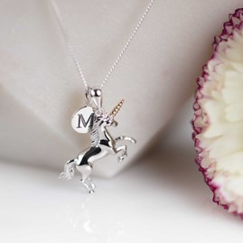 Personalised Solid Silver Unicorn Necklace Personalised Solid Silver Unicorn Necklace