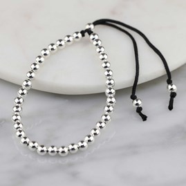 Personalised Friendship Bracelet Personalised Silver Friendship Bracelet Black