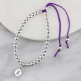 Personalised Friendship Bracelet Personalised Silver Friendship Bracelet Purple