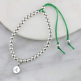 Personalised Friendship Bracelet Personalised Silver Friendship Bracelet Emerald Green