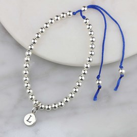 Personalised Friendship Bracelet Personalised Silver Friendship Bracelet Peacock Blue