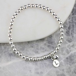 Personalised Mia Silver Heart Bracelet Personalised Mia Silver Heart Bracelet