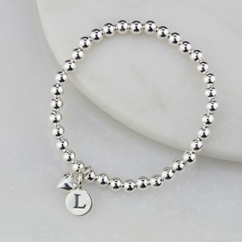 Personalised Child's Bracelet With Silver Heart Charm Personalised Child's Bracelet With Silver Heart Charm