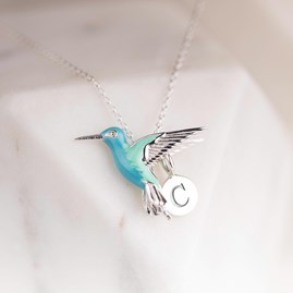 Personalised Solid Silver Hummingbird Pendant Personalised Solid Silver Hummingbird Pendant