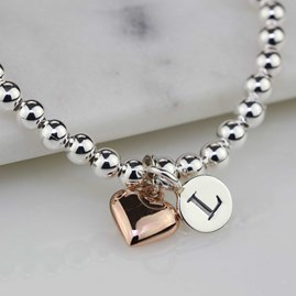 Personalised Children's Rose Gold Plated Heart Bracelet Personalised Children's Rose Gold Plated Heart Bracelet