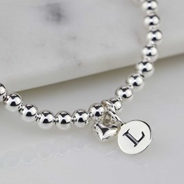 Personalised Mia Silver Heart Bracelet Personalised Mia Silver Heart Bracelet