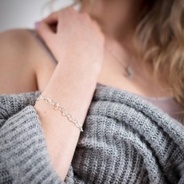 Solid Silver Interlocking Hearts Bracelet Solid Silver Interlocking Hearts Bracelet