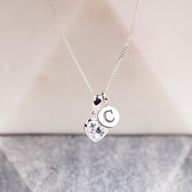 Personalised Sparkly Heart Charm Pendant