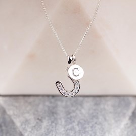 Personalised Sparkly Horseshoe Charm Pendant Personalised Sparkly Horseshoe Charm Pendant