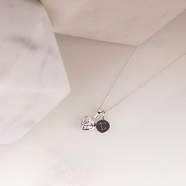 Personalised Sparkly Heart Charm Pendant Personalised Sparkly Heart Charm Pendant