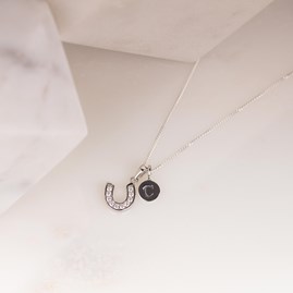 Personalised Sparkly Horseshoe Charm Pendant Personalised Sparkly Horseshoe Charm Pendant