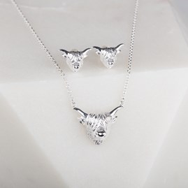 Highland Cow Necklace In Silver Or Rose Gold