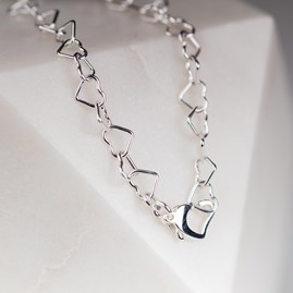 Solid Silver Interlocking Hearts Bracelet Solid Silver Interlocking Hearts Bracelet