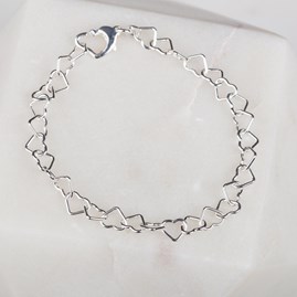 Solid Silver Interlocking Hearts Bracelet Solid Silver Interlocking Hearts Bracelet