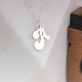 Solid Silver 'Groovy' Letter Charm Necklace Solid Silver 'Groovy' Letter Charm Necklace