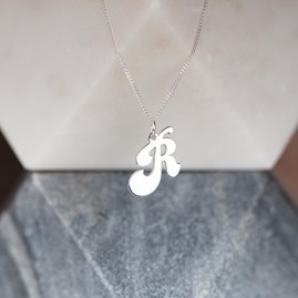 Solid Silver 'Groovy' Letter Charm Necklace Solid Silver 'Groovy' Letter Charm Necklace