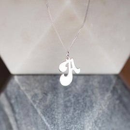 Solid Silver 'Groovy' Letter Charm Necklace Solid Silver 'Groovy' Letter Charm Necklace