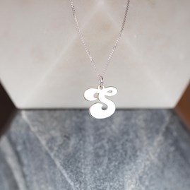 Solid Silver 'Groovy' Letter Charm Necklace Solid Silver 'Groovy' Letter Charm Necklace
