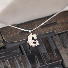 Solid Silver 'Circus' Letter Charm Necklace