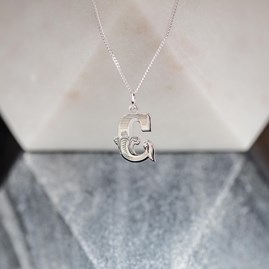 Solid Silver 'Circus' Letter Charm Necklace