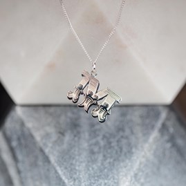 Solid Silver 'Circus' Letter Charm Necklace