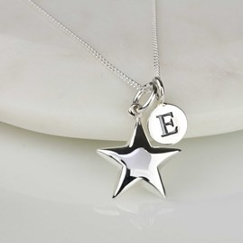 Personalised 'Shining Star' Necklace Personalised 'Shining Star' Necklace In Silver