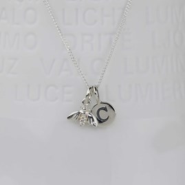 Personalised Miniature Silver Bee Necklace Personalised Miniature Silver Bee Necklace