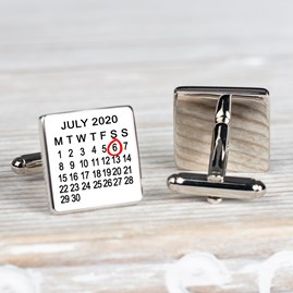 Personalised Special Dates Silver Cufflinks Personalised Special Dates Silver Cufflinks