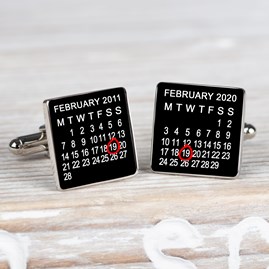Personalised Special Dates Silver Cufflinks Personalised Special Dates Silver Cufflinks