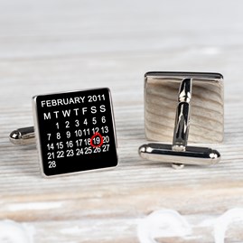 Personalised Special Dates Silver Cufflinks Personalised Special Dates Silver Cufflinks
