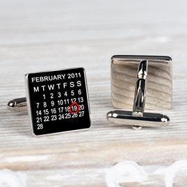 Personalised Special Dates Silver Cufflinks