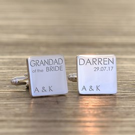 Personalised Wedding Role Silver Cufflinks Personalised Wedding Role Silver Cufflinks