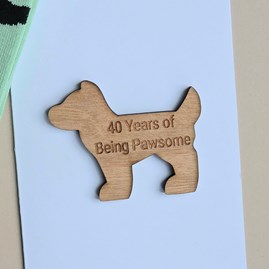 '40 Years of Being Pawsome' Dog Token and Birthday Card '40 Years of Being Pawsome' Dog Token and Birthday Card